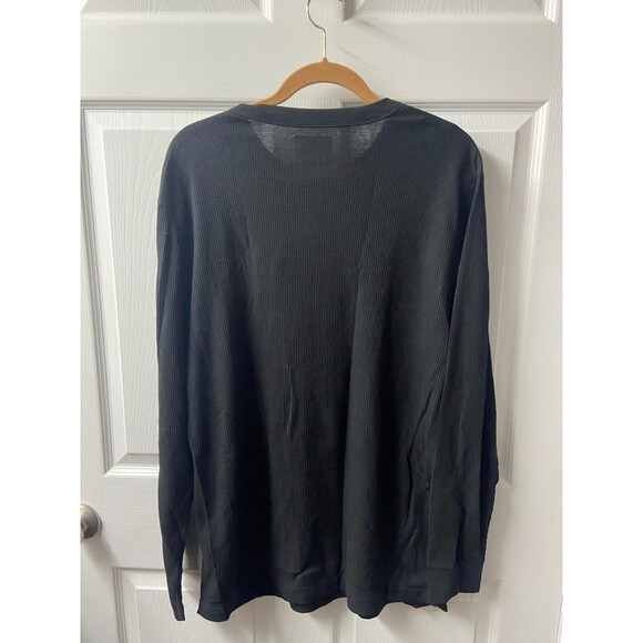 Magellan Outdoors Pullover Thermal Shirt Mens X Large Black Waffle Knit Outdoor - Picture 2 of 5